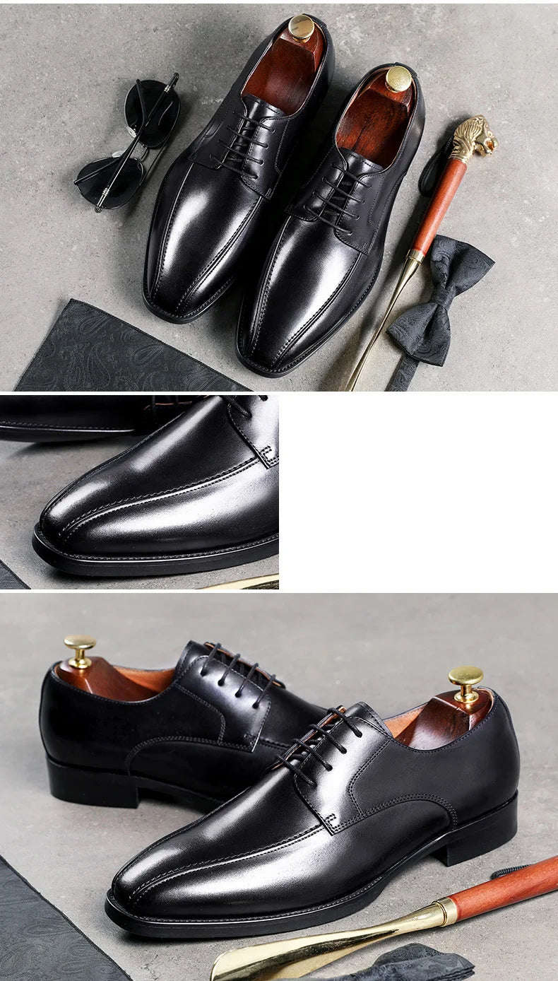 High Quality Handmade Oxford Dress Shoes Men PU Leather Suit Shoes Footwear Wedding Formal Italian Shoes Hot 2026 New