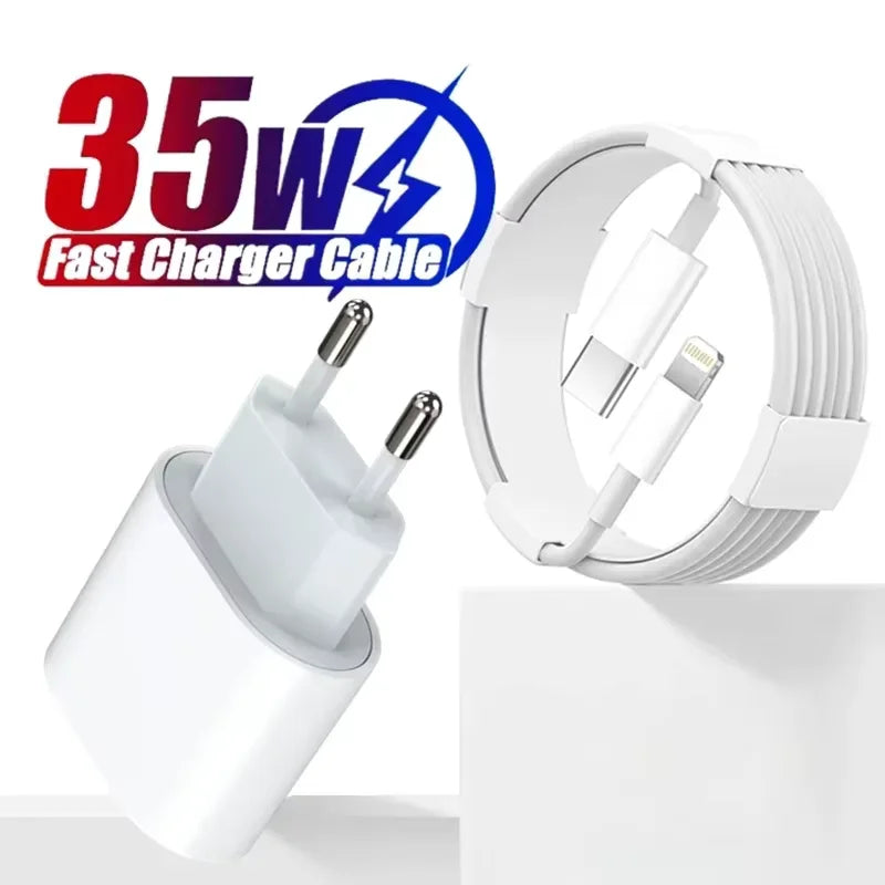 35w PD Fast Charger for iPhone 13 Pro 14 Plus 11 12 mini XS Max XR X for iPad Air Quick Charging Cable C-C Power Adapter