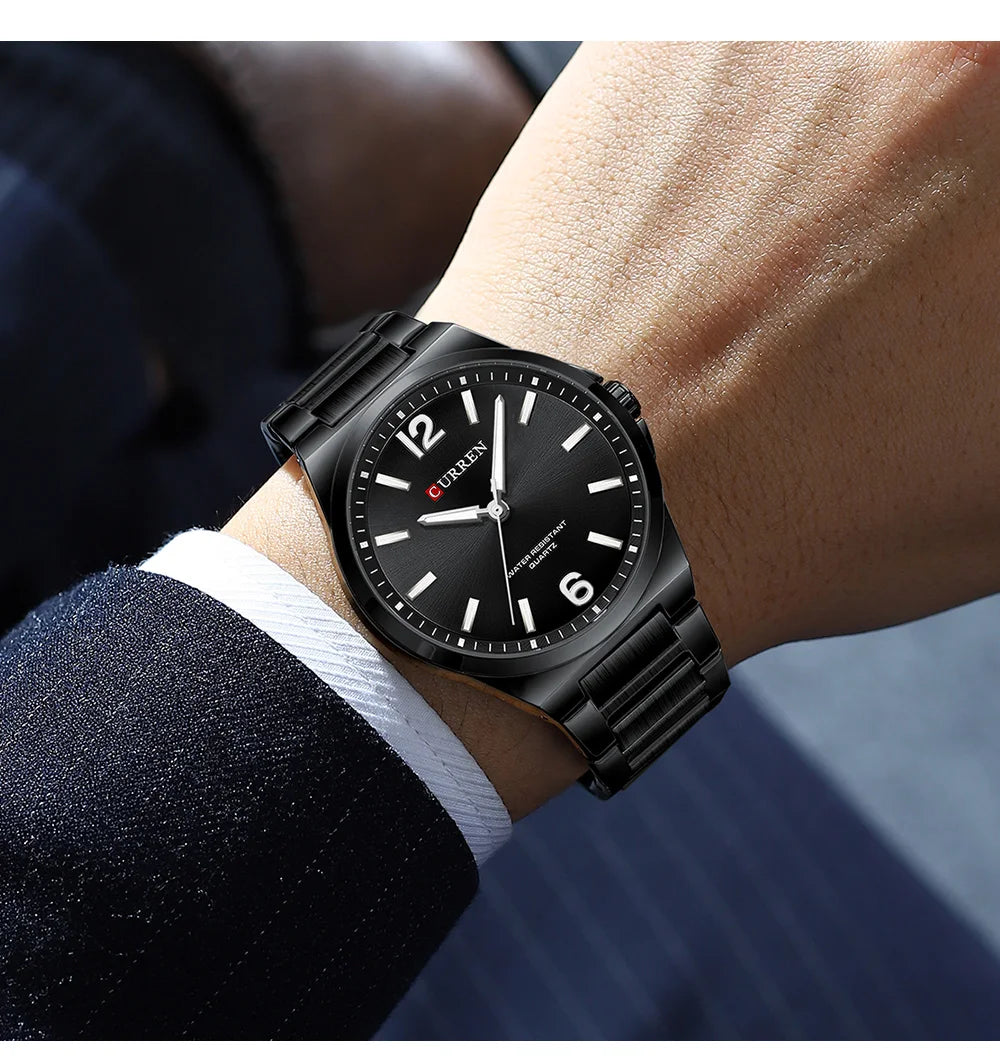 CURREN Men Quartz Movement Watch Waterproof Luminous Men's Watch, Stainless Steel Strap Business Watches