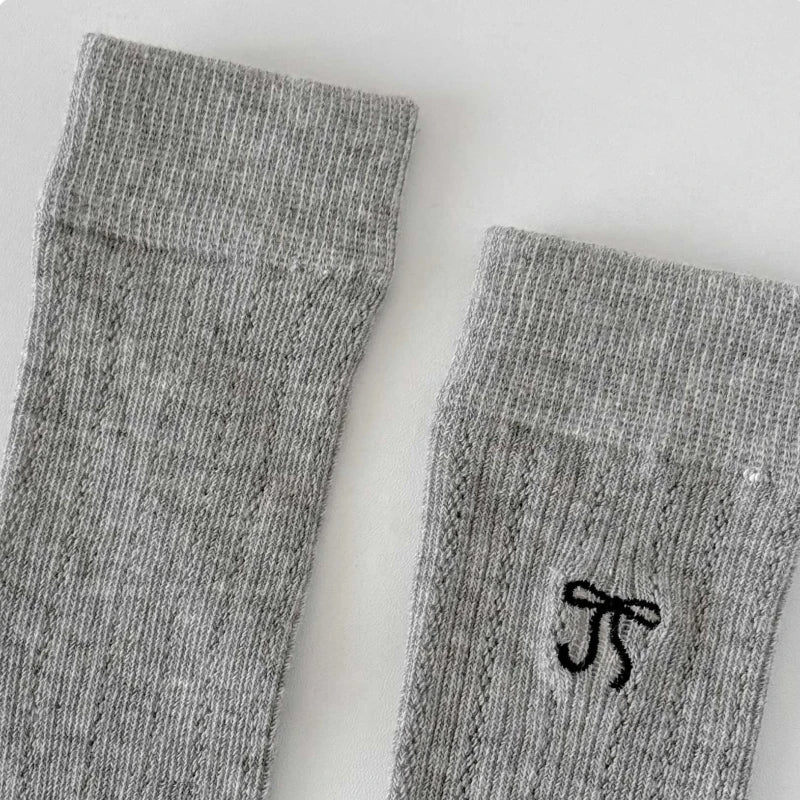 Summer Baby Hollow Out Socks Cute Bow Mesh Cotton Princess Knee High Socks Breathable Thin Non-slip Children Socks 2-12Years