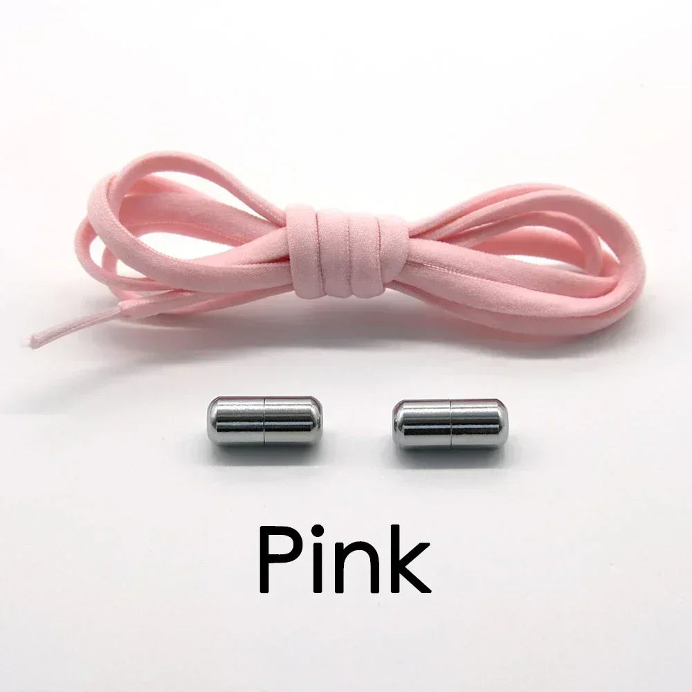 1 Pair Elastic Shoe Laces Semicircle No Tie Shoelaces for Kids and Adult Sneakers Shoelace Quick Lazy Metal Lock Laces Shoe Rope