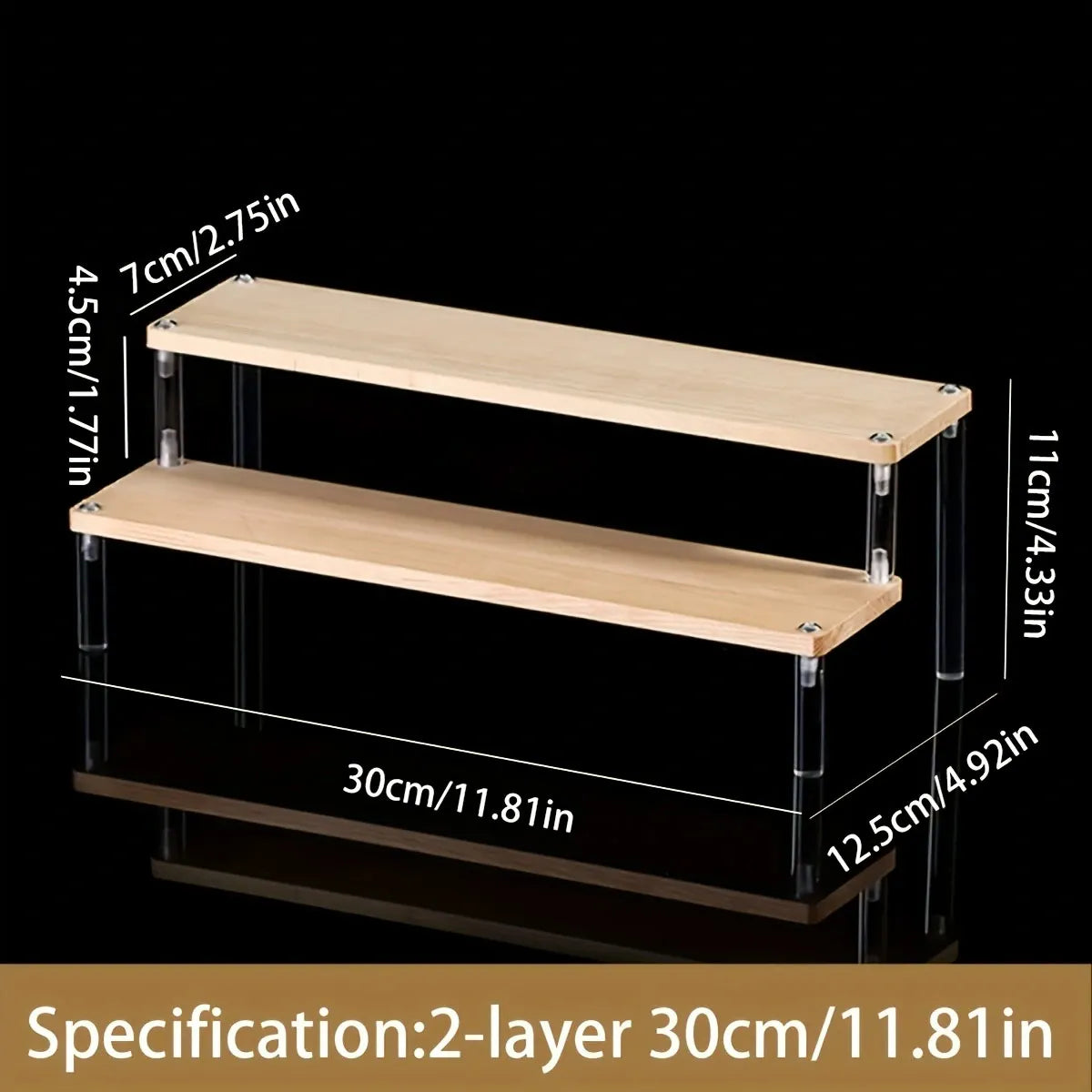Wooden Transparent Display Rack, Perfume Storage Rack, Multi-Functional Decoration Rack, Used for Cosmetics, Nail Polish, Dolls
