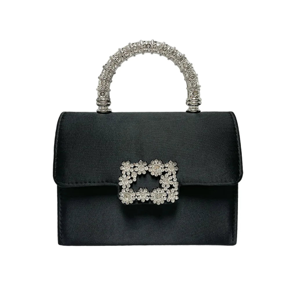 Luxe Silk Evening Minaudière – Elegant Light Luxury Handbag for Wome