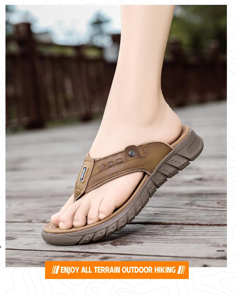 Mens Casual Slippers Summer Outdoor Open Toe Beach Shoes Soft Bottom Comfortable Vacation Indoor Sandals Fashion Non Slip Breath