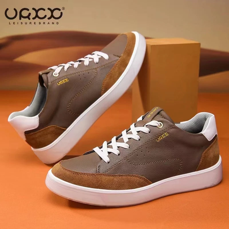 Fashion Men Shoes Men Genuine Leather Shoes Casual Lace-up Shoes Breathable Fashion Sneakers New