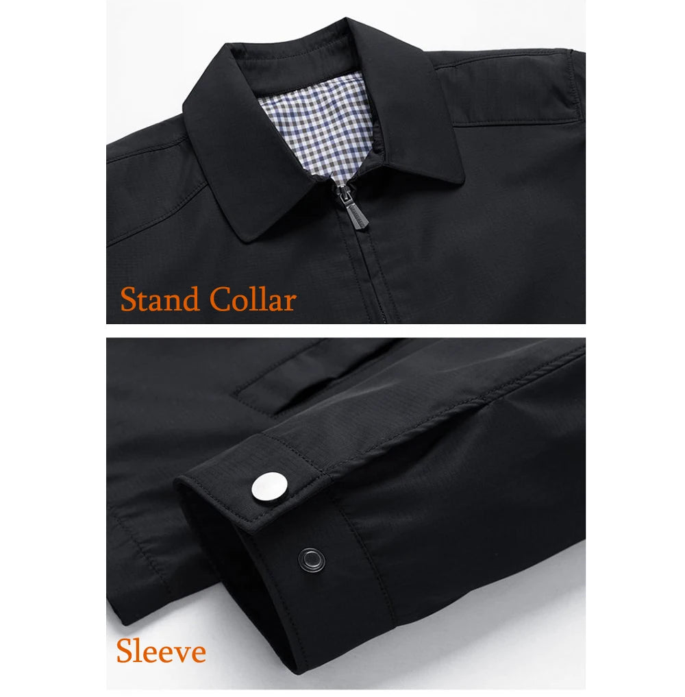 Spring Men's Lightweight Jackets Fashion Lapel Business Jackets for Men Outdoor Windbreaker Golf wear Bomber Coats Men Clothing