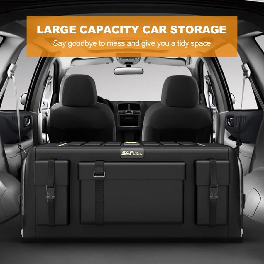 Car Trunk Organizer Car Boot Storage Organiser Multi Pocket Car Boot Tidy Storage 3 Times Size Folded Portable Waterproof 1680D