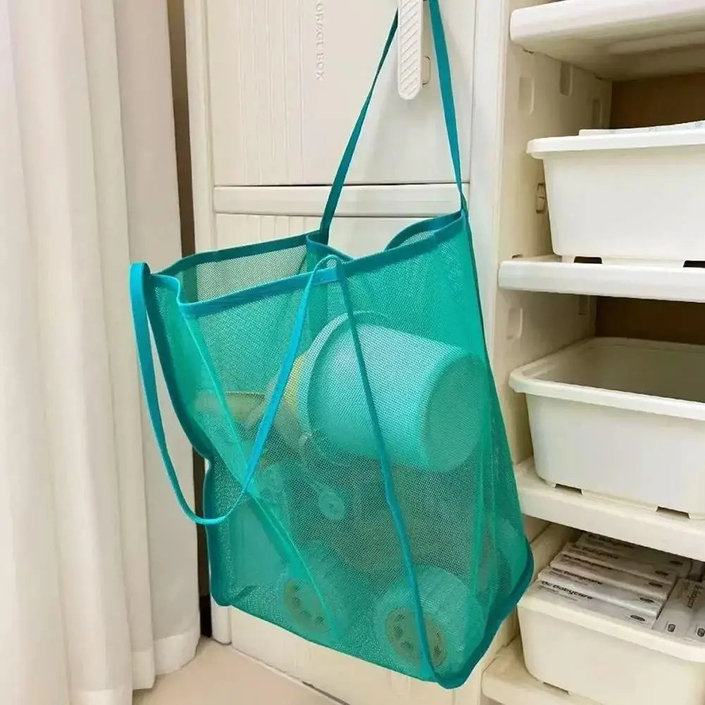 Transparent Mesh Bag Large Capacity Beach Bag Versatile Organizer Handbag Cosmetic Cosmetics Toiletries Storage Bag For Pool