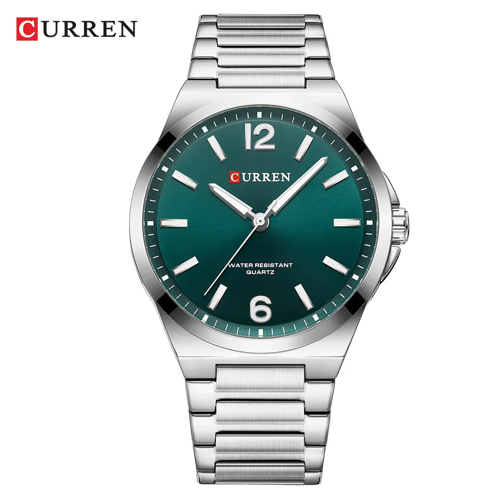 CURREN Men Quartz Movement Watch Waterproof Luminous Men's Watch, Stainless Steel Strap Business Watches