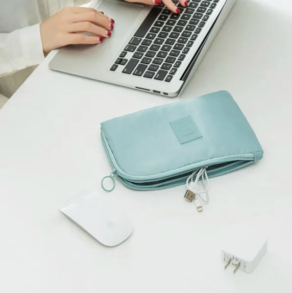 Fashion Portable Travel Storage Bag Waterproof Makeup Kit Mobile Bag Multi-Function Digital Devices Gadget Data Cable Organizer
