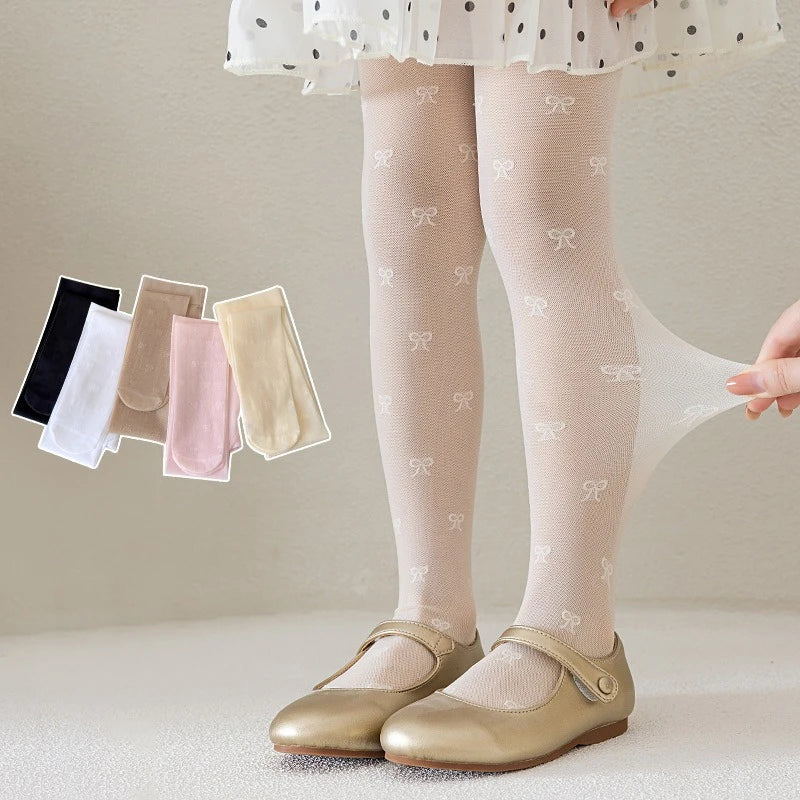 Spring Summer Thin Silk Pantyhose Girls Fashion Solid Color Series Ballet Tights Children Breathable Dance Leggings Stocking