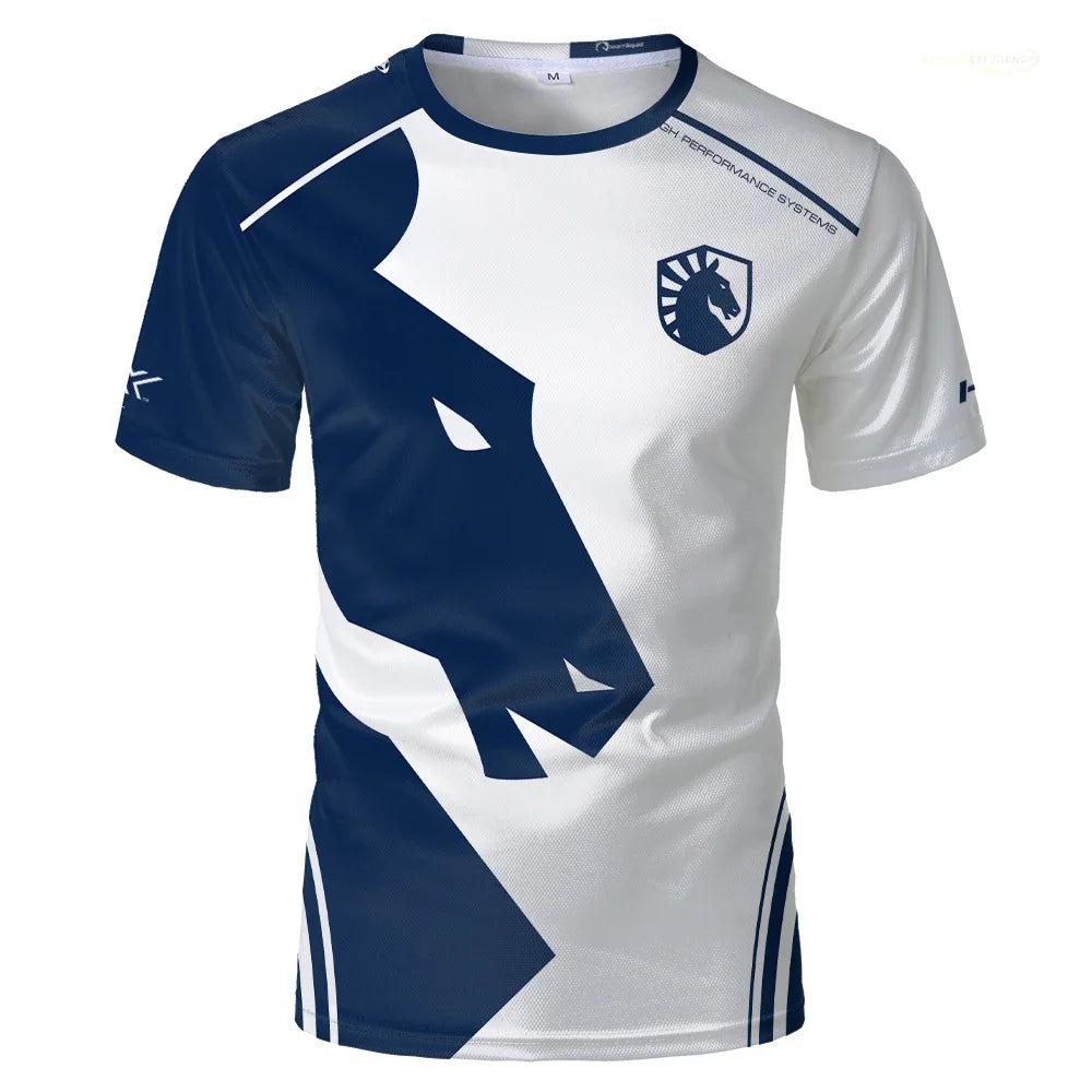 2024 New Liquid Team Men's T Shirt Esports Game Uniform 3d Print Short Sleeve T-shirts Summer Breathable Long Boys Casual Tops