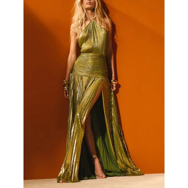 Luxury Off-Shoulder Halter Corset Gown