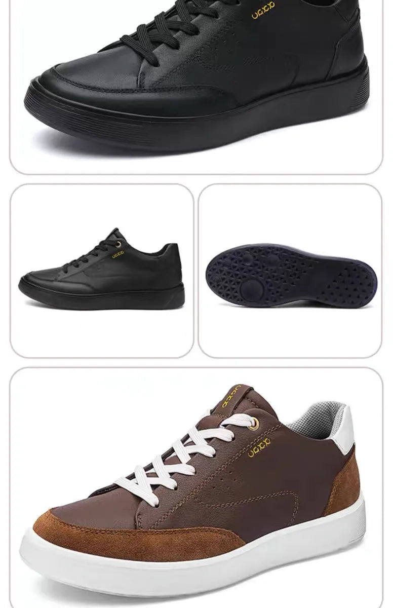 Fashion Men Shoes Men Genuine Leather Shoes Casual Lace-up Shoes Breathable Fashion Sneakers New
