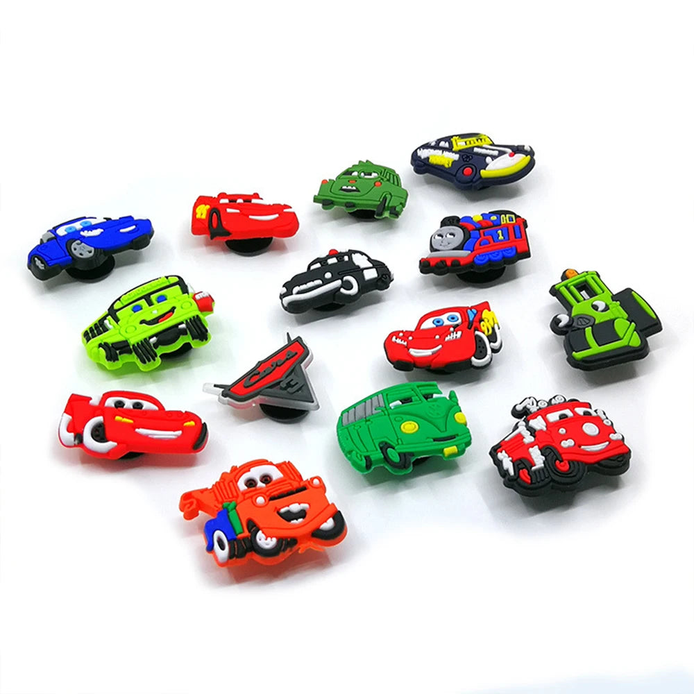 Hot Sales Potdemiel Cartoon Car Series PVC Shoe Charms Accessories Detachable DIY Shoe Decorations Buckle Creativity Gifts