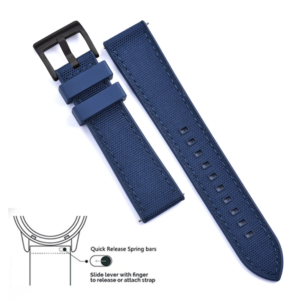 MIG & MIK STYLE™ Hybrid FKM Canvas Watch Strap