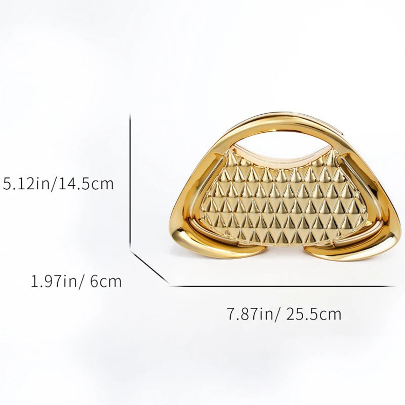 Glamour Chain Acrylic Clutch – Luxury Metallic Crossbody Evening Bag for Women
