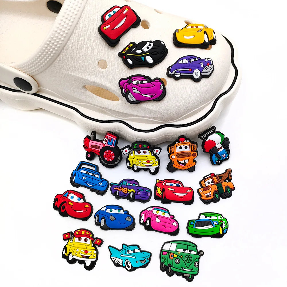Hot Sales Potdemiel Cartoon Car Series PVC Shoe Charms Accessories Detachable DIY Shoe Decorations Buckle Creativity Gifts