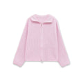 Spring New Arrivals Women's Loose and Lazy Style Sweater Cardigan Flared Lapel Long Sleeve Double Chain Stripe Knit Coat