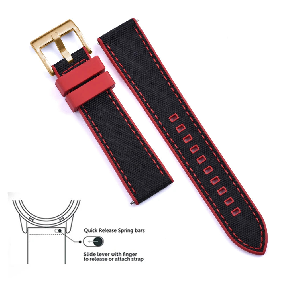 MIG & MIK STYLE™ Hybrid FKM Canvas Watch Strap