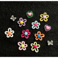 12Pcs Shoes Charms Removable Colorful Flower Shoes Accessories for Girls Summer Shoes DIY Gift