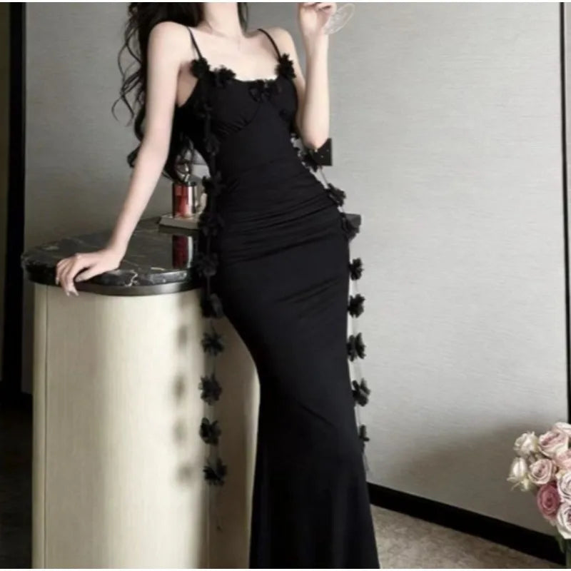 French Riviera Backless Maxi Dress – Luxury Blue Camisole Vacation Dress for Women