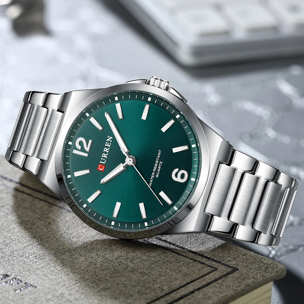 CURREN Men Quartz Movement Watch Waterproof Luminous Men's Watch, Stainless Steel Strap Business Watches