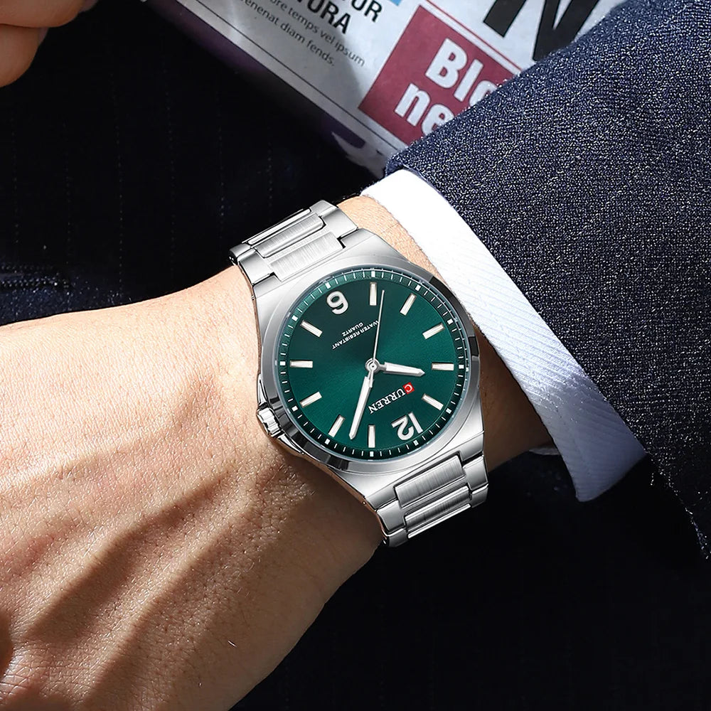 CURREN Men Quartz Movement Watch Waterproof Luminous Men's Watch, Stainless Steel Strap Business Watches