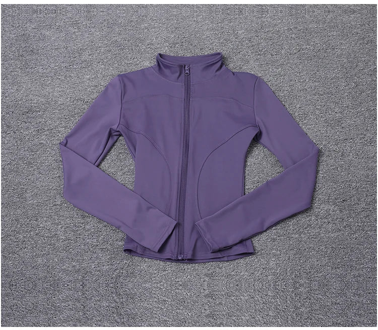 Women Sport Jacket Long Sleeve Shirt Workout Coat Gym Training Clothing Yoga Sportswear