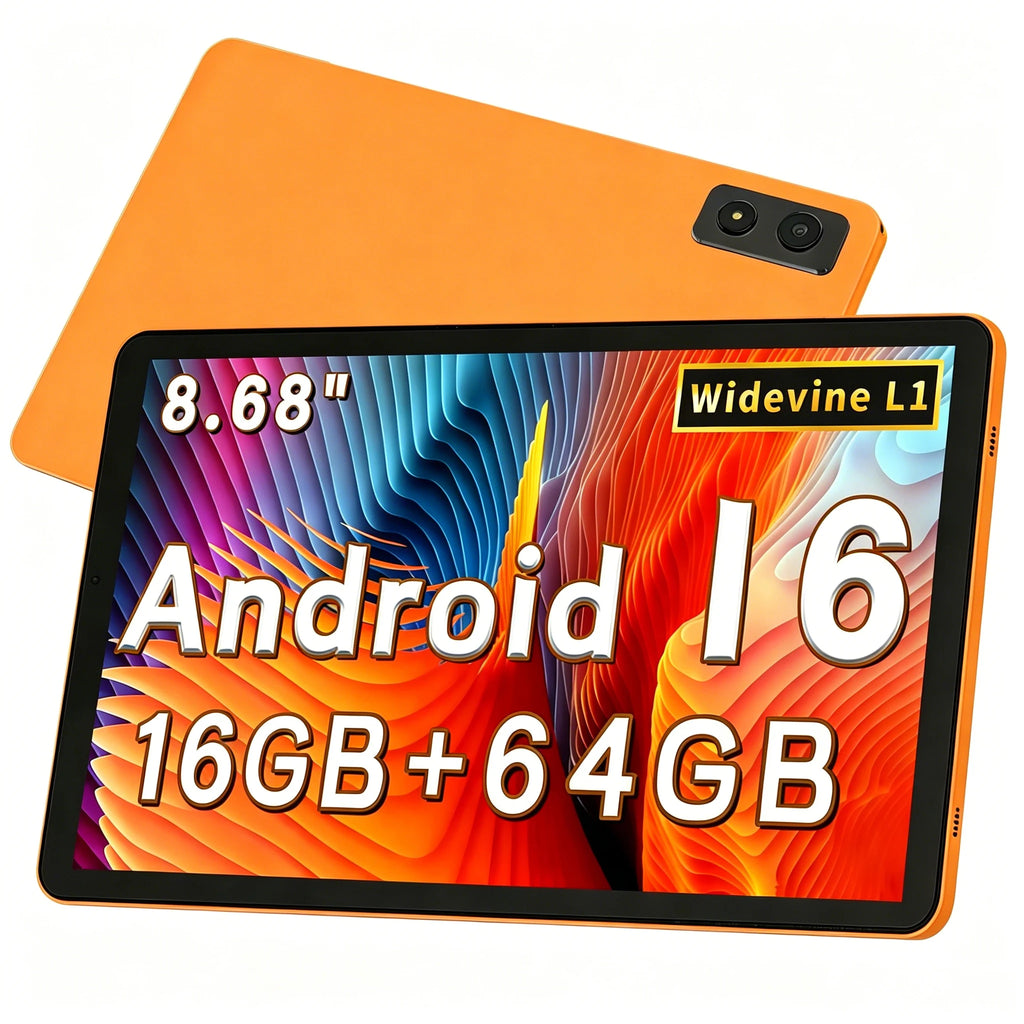 Paitanry Y86 4G LTE SIM Android 16 Tablet 8.68 Inch 1340*800 HD Octa Core 8GB RAM 64GB ROM 5000mAh 2.4G/5G WiFI 2026 New Tablet