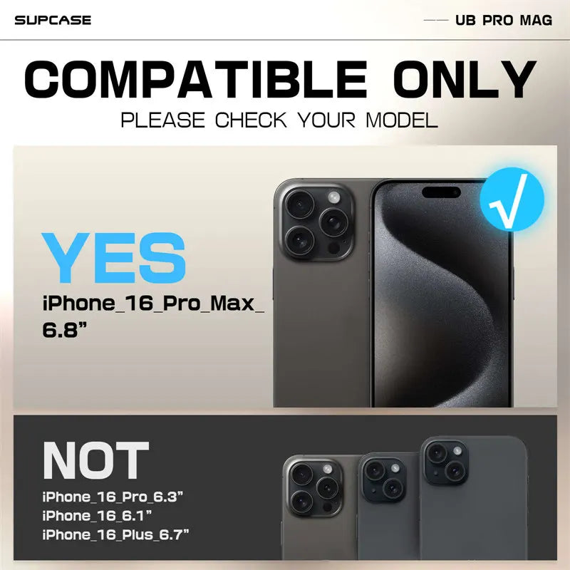 SUPCASE For iPhone 16 Pro Max Case 6.9“ 2024 UB Pro Mag Full Body Rugged Case with Built-in Screen Protector Kickstand Belt-Clip
