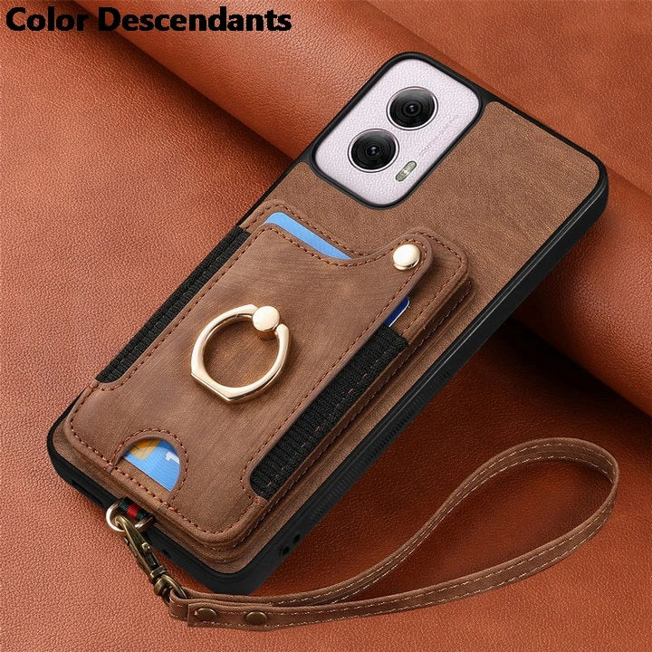 For Nothing CMF Phone 1 2024 Anti-theft brush Leather Card Case For Nothing CMF Phone1 Ring Back Cover CMF Phone 1 Funda