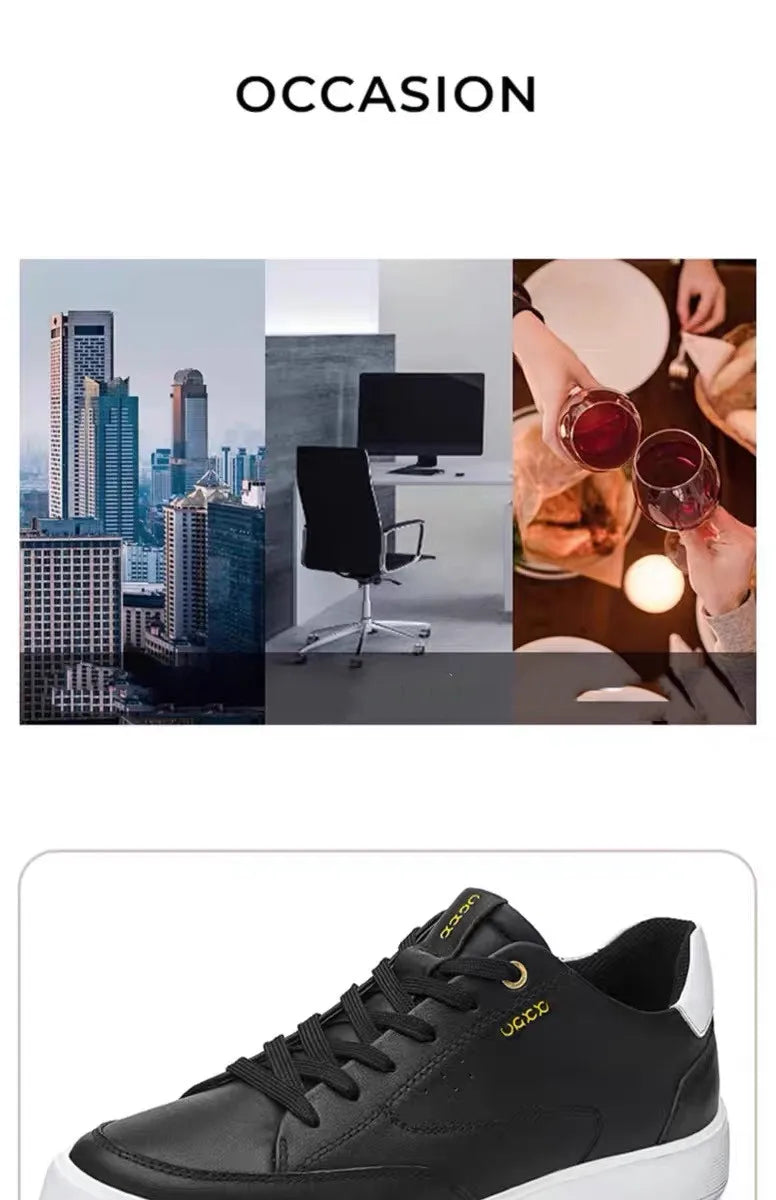 Fashion Men Shoes Men Genuine Leather Shoes Casual Lace-up Shoes Breathable Fashion Sneakers New