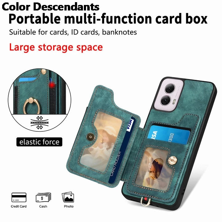 For Nothing CMF Phone 1 2024 Anti-theft brush Leather Card Case For Nothing CMF Phone1 Ring Back Cover CMF Phone 1 Funda