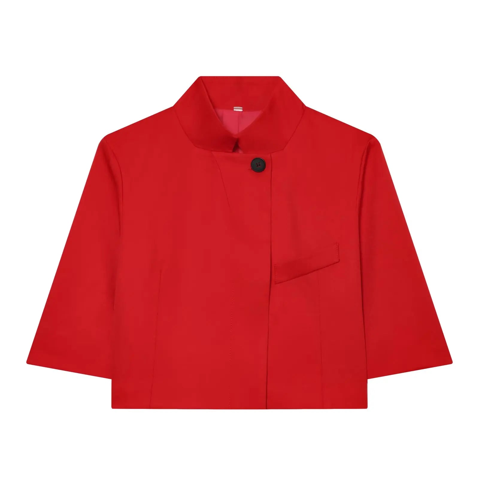 Luxe Turtleneck Half Sleeve Blazer – Elegant Button Front Jacket for Women