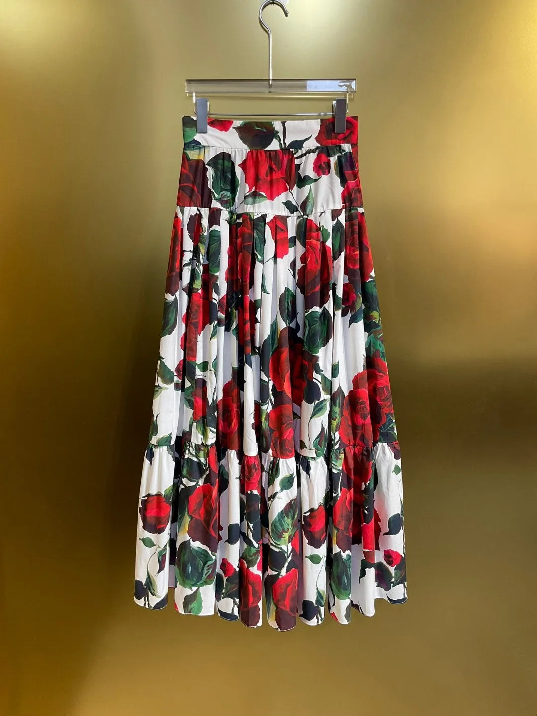 Rose Bloom Luxe Two-Piece Set – Tie-Waist Shirt & Maxi Skirt Outfit for Women