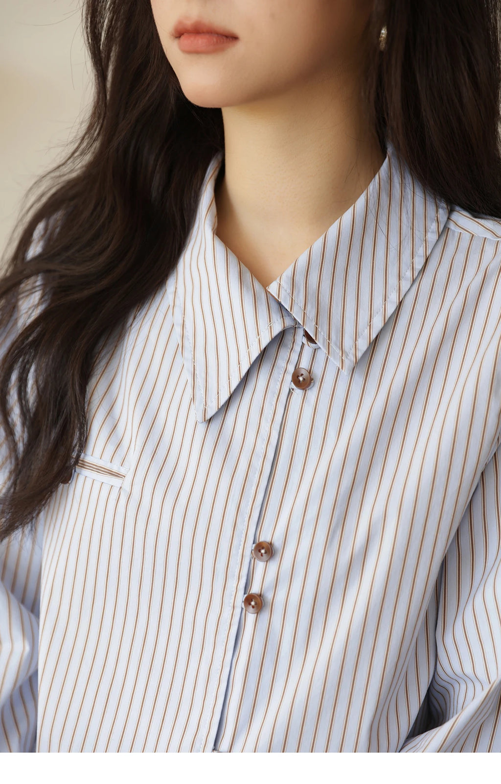 MISHOW Women's Striped Asymmetric Shirt 2025 Autumn New Arrival Vintage Loose Long Sleeve Tops Commuter Woman Clothes MXE42C2375