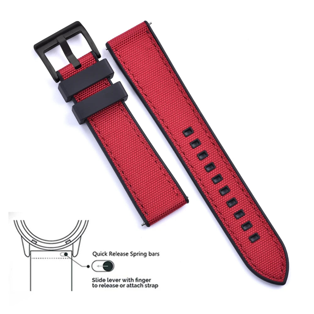 MIG & MIK STYLE™ Hybrid FKM Canvas Watch Strap