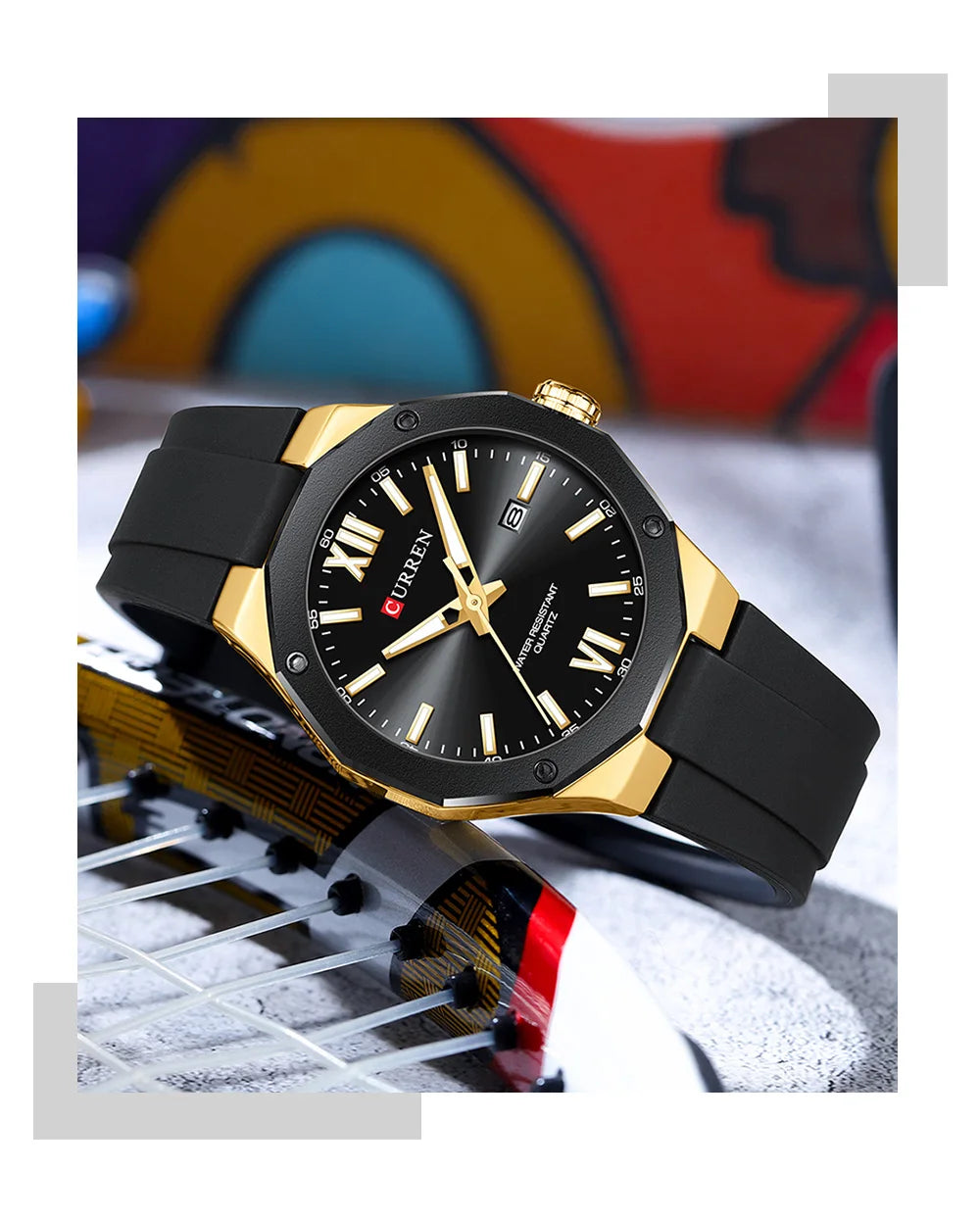 CURREN Simple Luxury Men's Watches New Business Quartz Wristwatch with Silicone Strap Luminous Hands Waterproof Clock