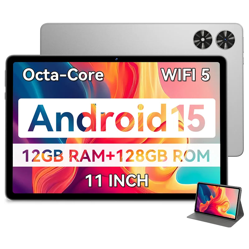 SVITOO Tablet 2026 Android 16 11 Inch 90Hz HD IPS Screen Unisoc T7250 Octa-Core Processor 20GB RAM 128GB ROM Support 1TB TF (MicroSD) Card Expandable 8800mAh Battery 2.4GHz 5GHz Dual Band WiFi 5 Bluetooth 5.0 GPS Widevine L1