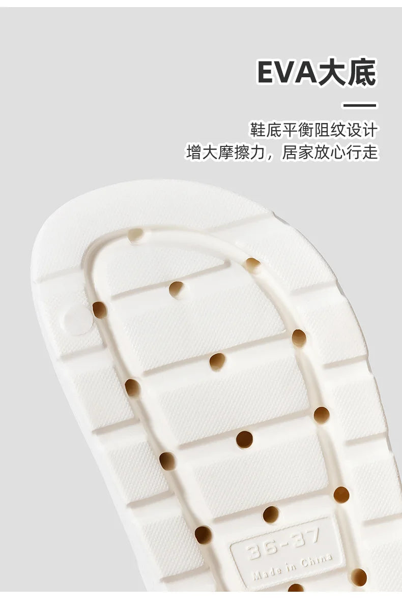 Comwarm Women Platform Slippers Soft EVA Thick Sole Sandals Fashion High Bottom Flat Heel Slippers Non-slip Casual House Slides