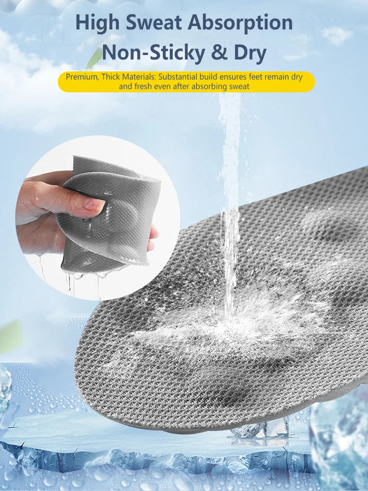 Latex Sport Insoles Soft High Elasticity Shoe Pads Orthotic Breathable Deodorant Shock Absorption Cushion Arch Support Insole
