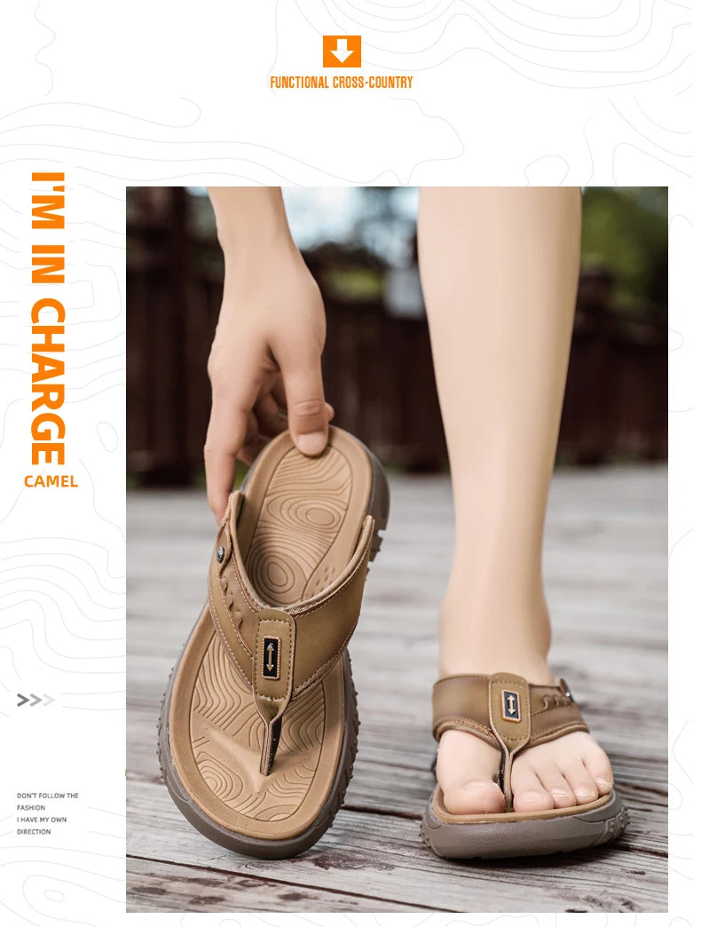 Mens Casual Slippers Summer Outdoor Open Toe Beach Shoes Soft Bottom Comfortable Vacation Indoor Sandals Fashion Non Slip Breath