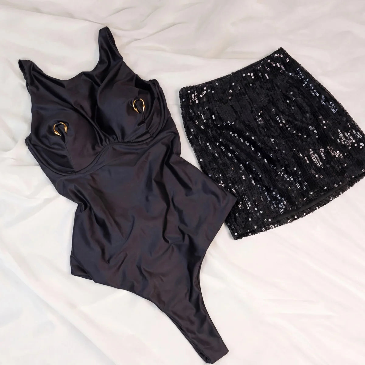 Sexy 2Pcs Swimsuit With Mini Skirt Women Bikini Push Up Swimwear Solid Biquini High Cut Monokini Swim Suit Bathingsuit Beachwea