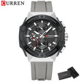 CURREN Sporty Men's Watch with Chronograph & Luminous Hands - Silicone Strap Quartz Wristwatch for Man Auto Date Business Casual