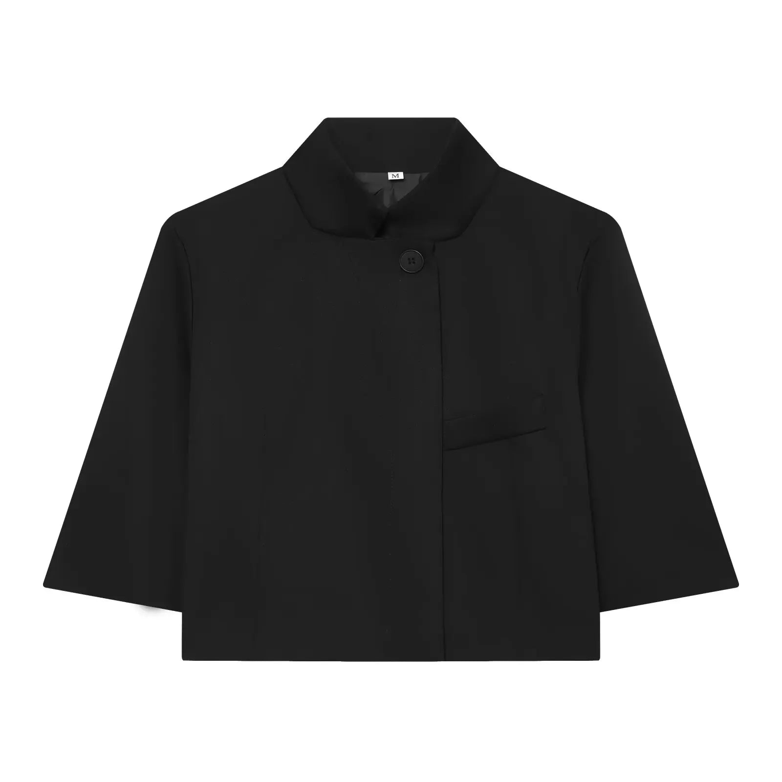 Luxe Turtleneck Half Sleeve Blazer – Elegant Button Front Jacket for Women