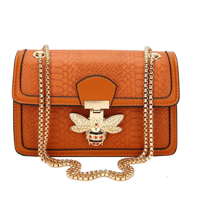 Royal Bee Crocodile Crossbody Bag – Luxury Flap Tote & Shoulder Handbag for Women
