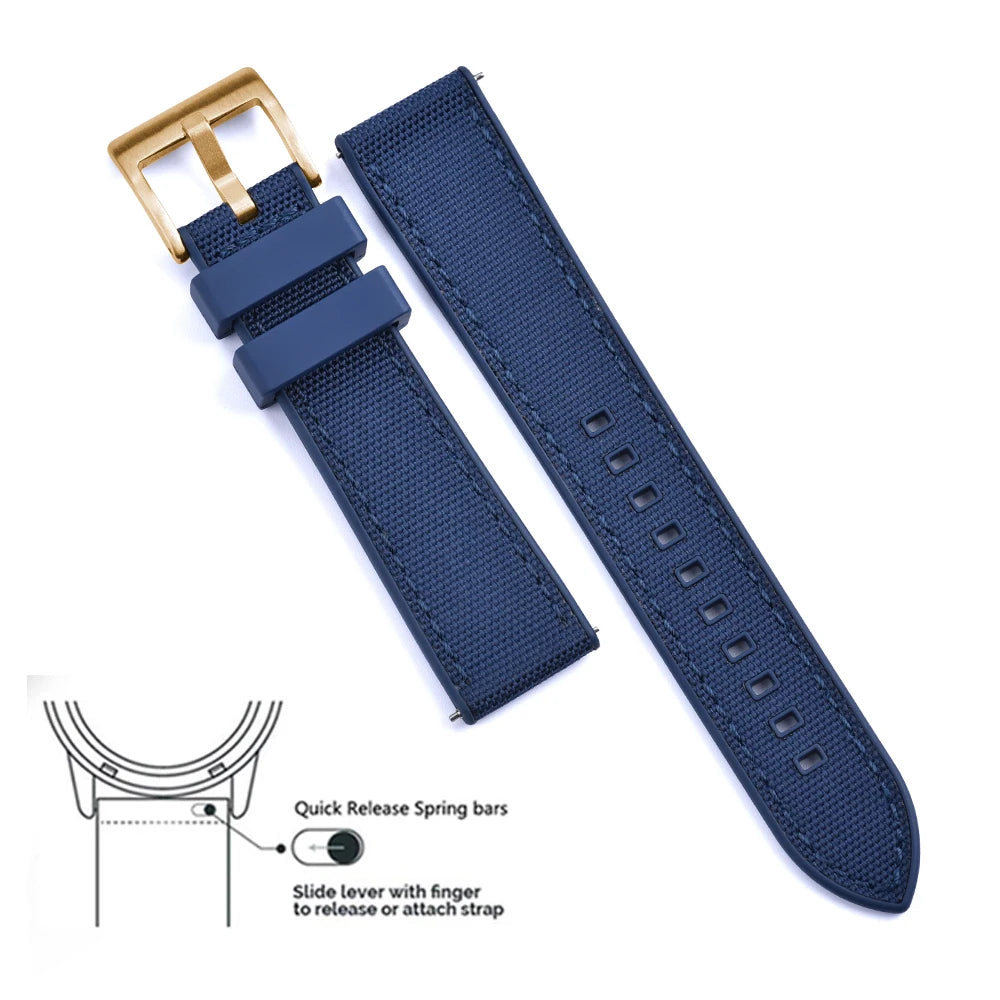 MIG & MIK STYLE™ Hybrid FKM Canvas Watch Strap