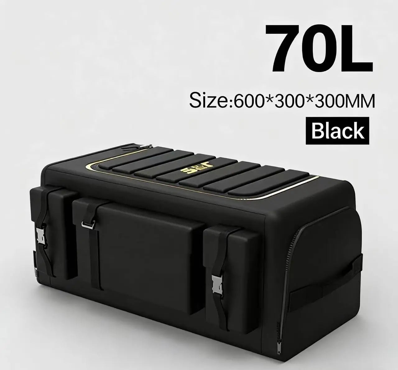 Large Capacity Car Trunk Organizer, Waterproof Foldable Cargo Storage Box with Lid, Multi-compartment Auto Organizer for SUV