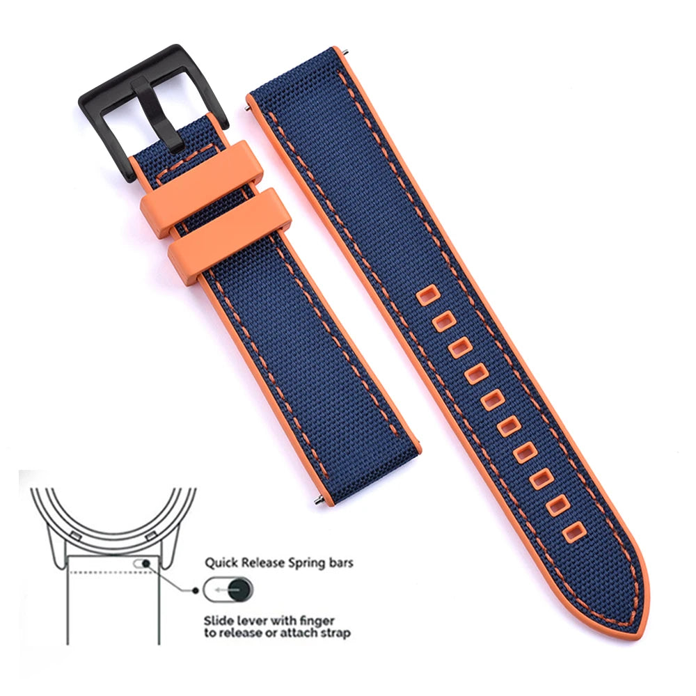 MIG & MIK STYLE™ Hybrid FKM Canvas Watch Strap